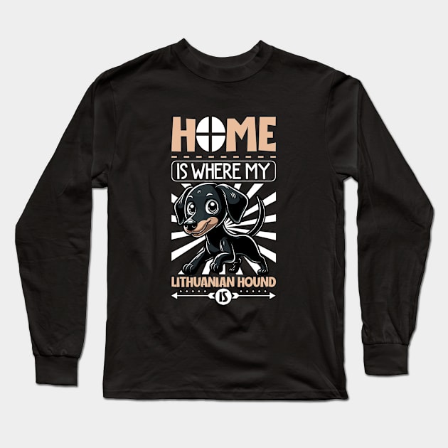 Home is with my Lithuanian Hound Long Sleeve T-Shirt by Modern Medieval Design